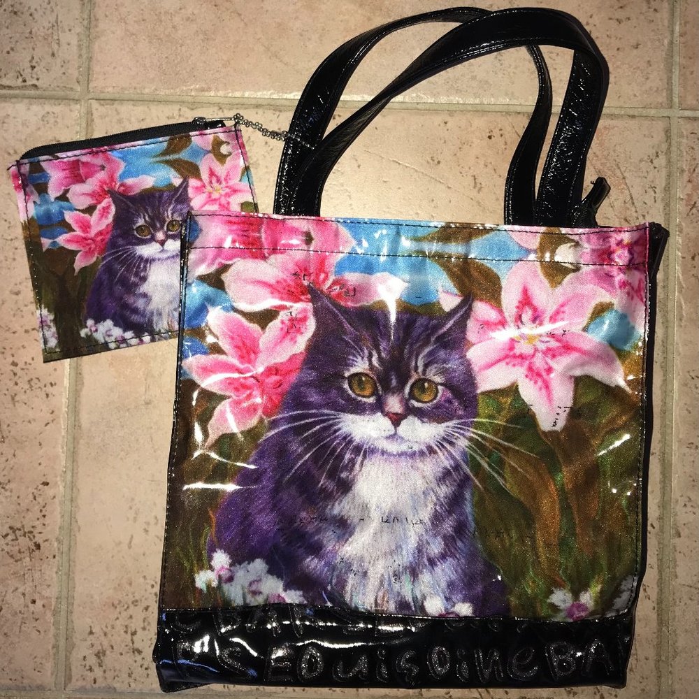 2 PIECE Cat tote bag & pouch!!🐱